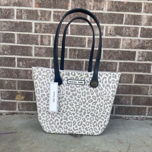 Versa Tote Leopard Print Tote - Black and Cream